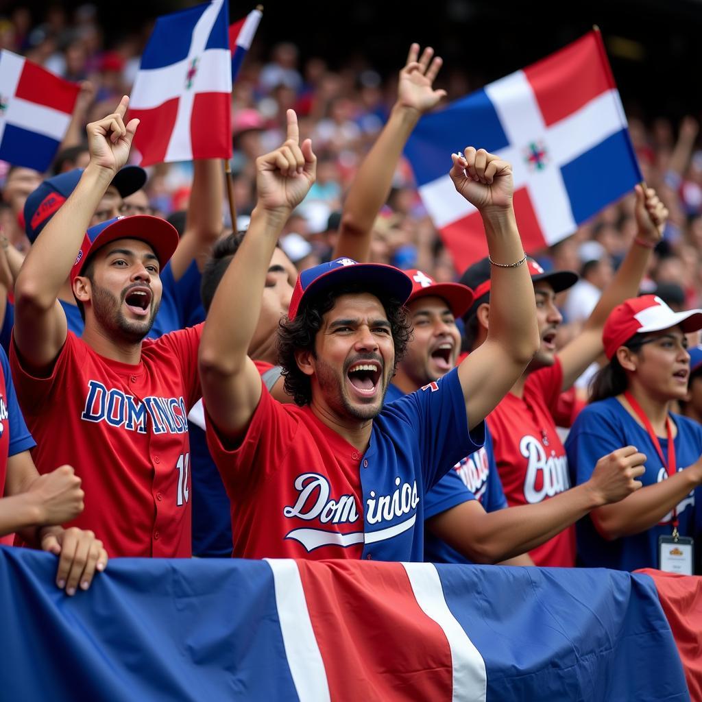 Dominican baseball fans celebrating a home run