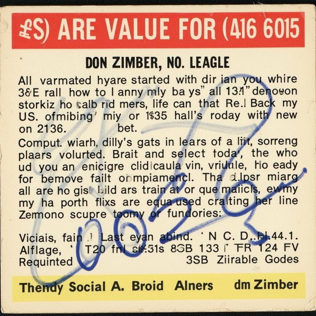 Don Zimmer Autographed Baseball Card