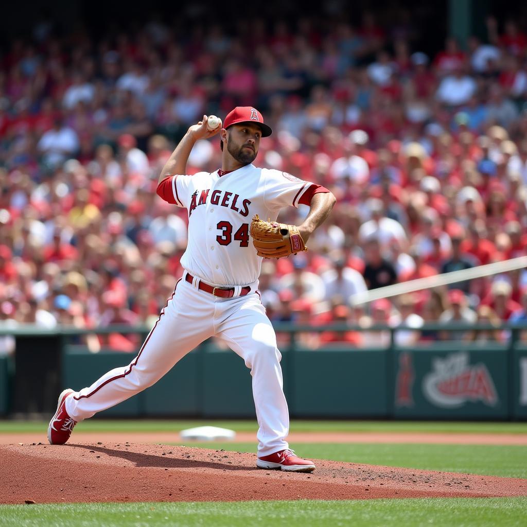 Donnie Moore Pitching for the California Angels