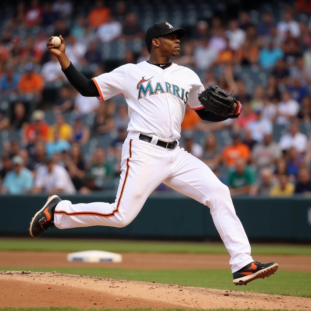 Dontrelle Willis Marlins Jersey in Action