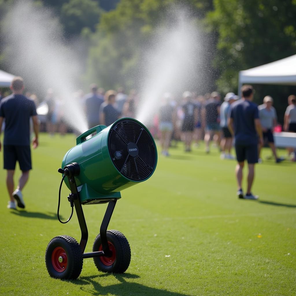 Double Fan Outdoor Misting Fan Setup