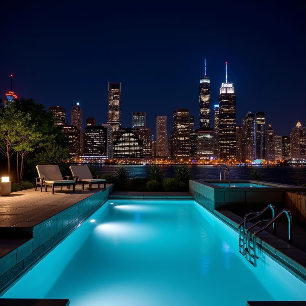 Downtown Diamond Series Pool at Night