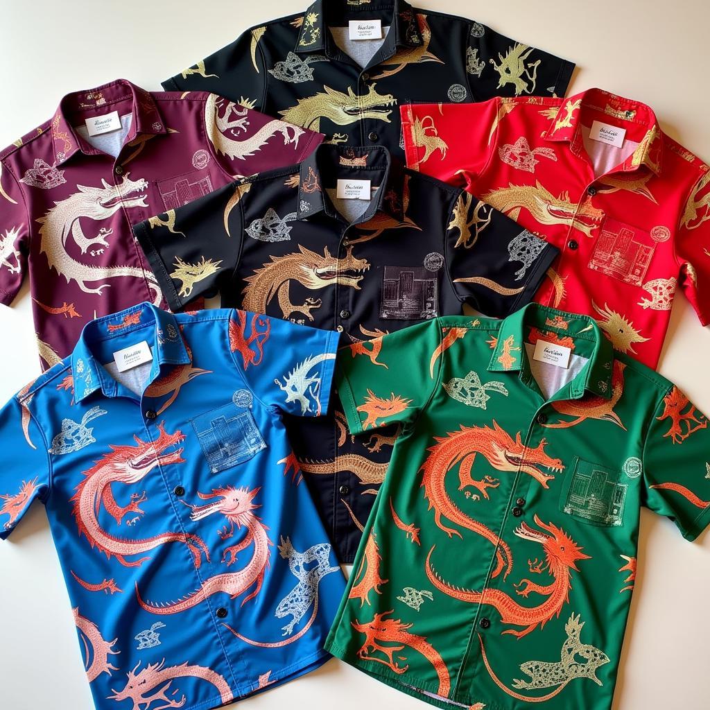 Dragon Hawaiian Shirts in Various Colors