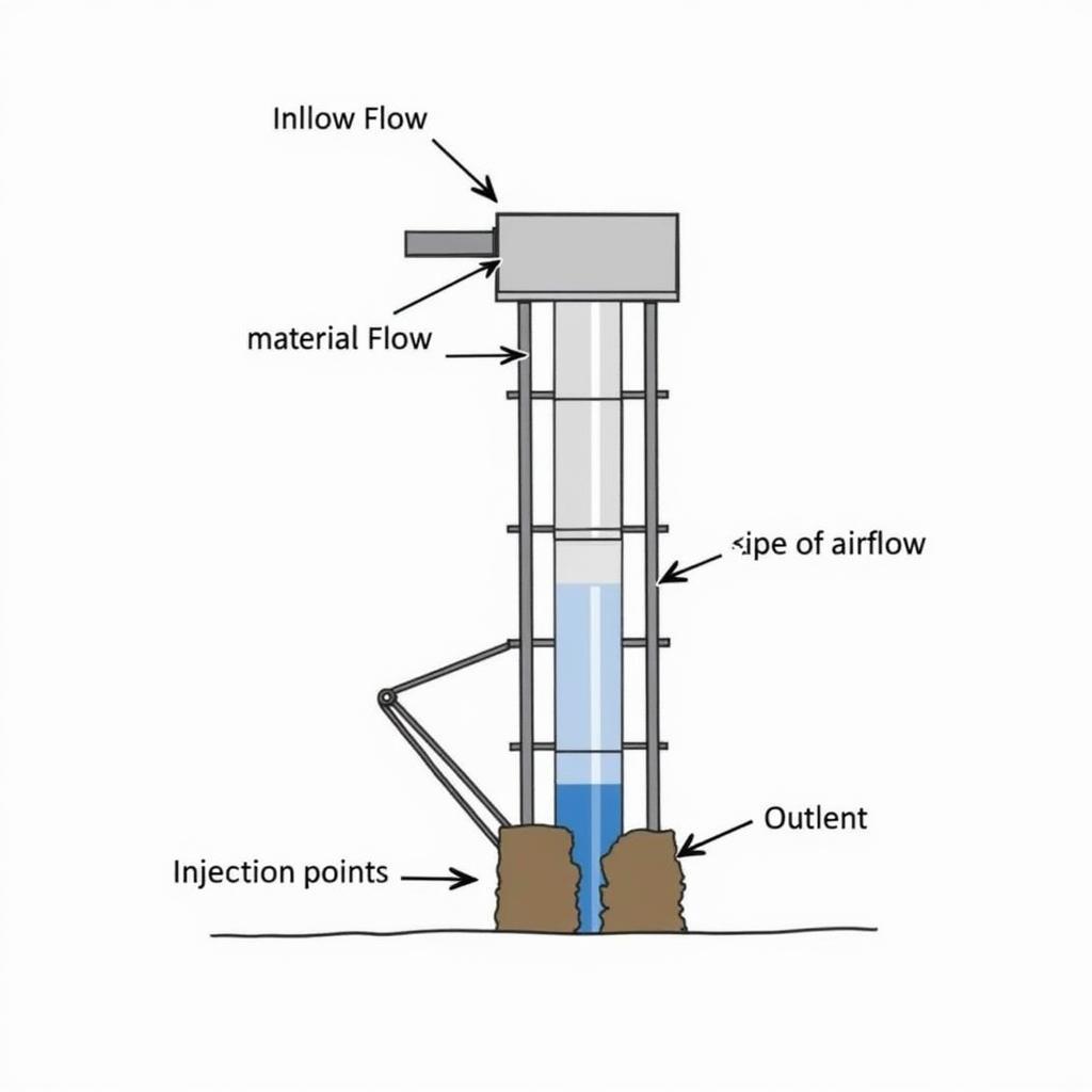 Diagram of a drop pipe elevator system