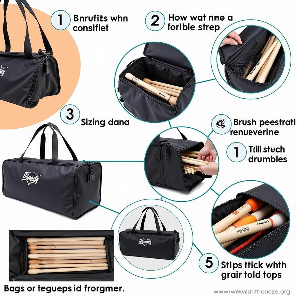 Features and organization options in drumstick bags