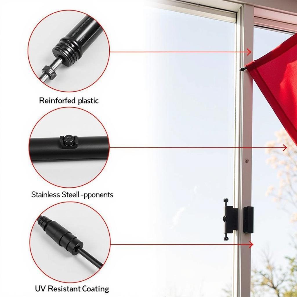 Durable window flag holder materials