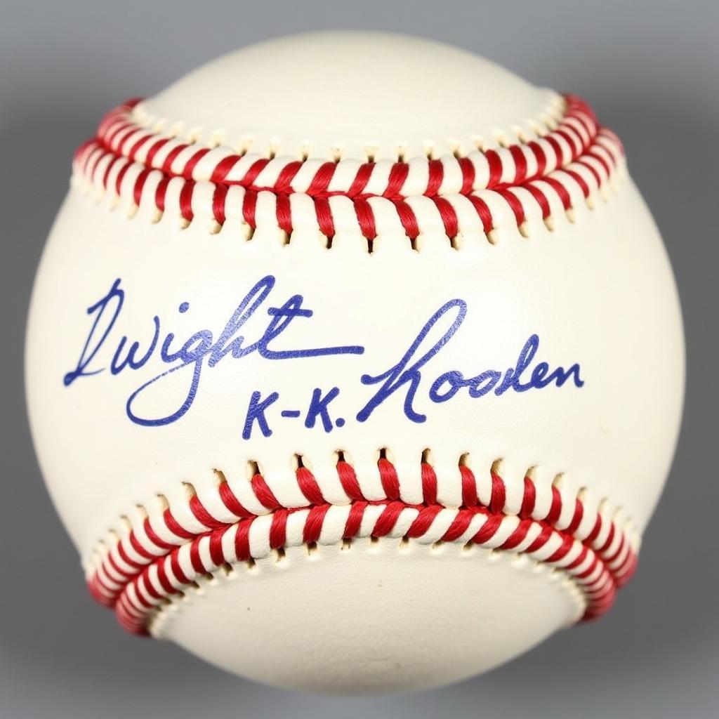 Dwight Gooden Signed Baseball Close Up