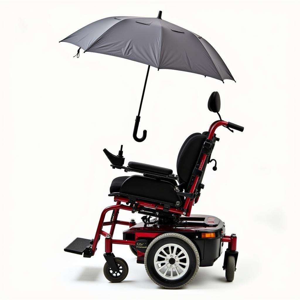 Bracket-Mounted Umbrella for Electric Wheelchair