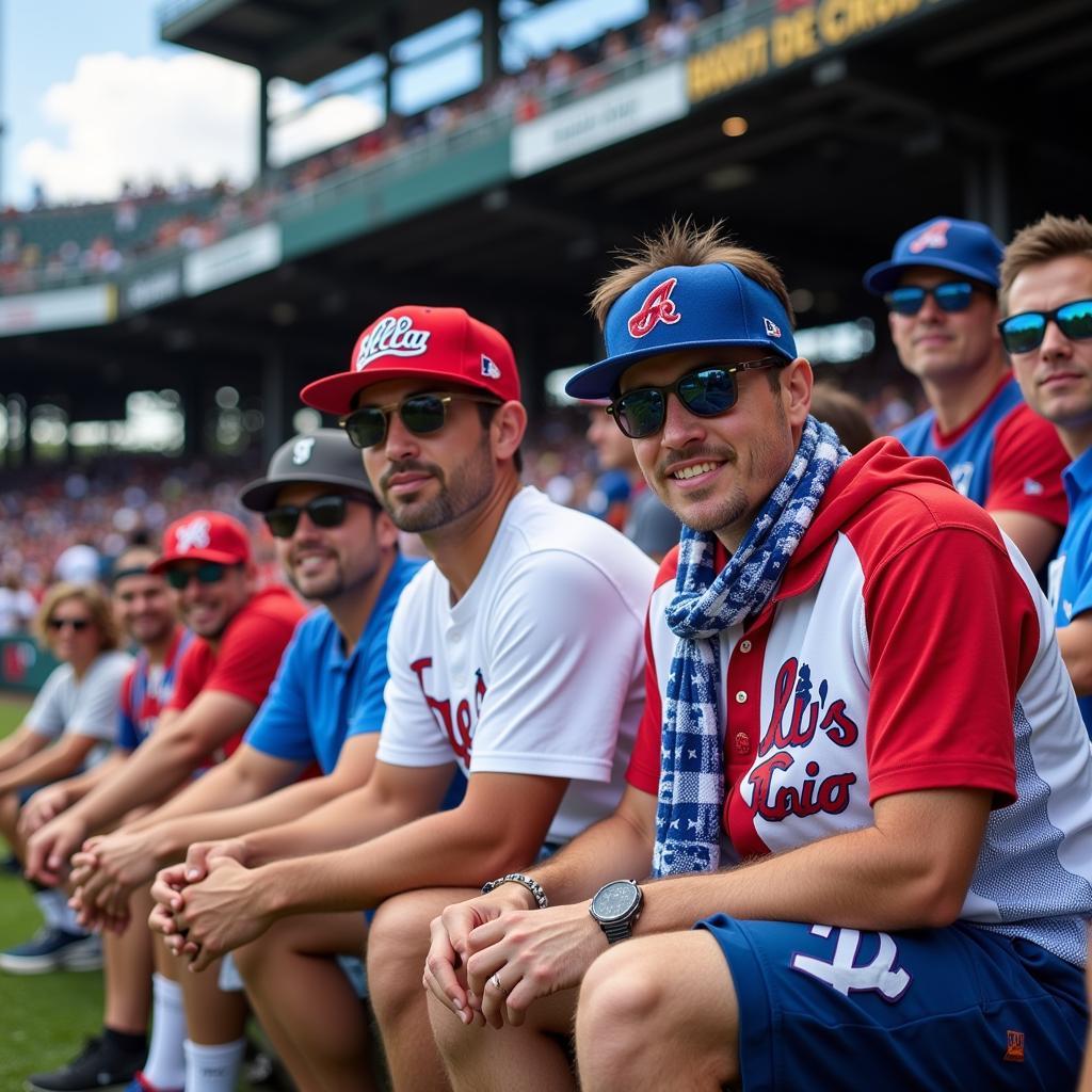 Fans wearing Elly De La Cruz 100 sunglasses at a baseball game.