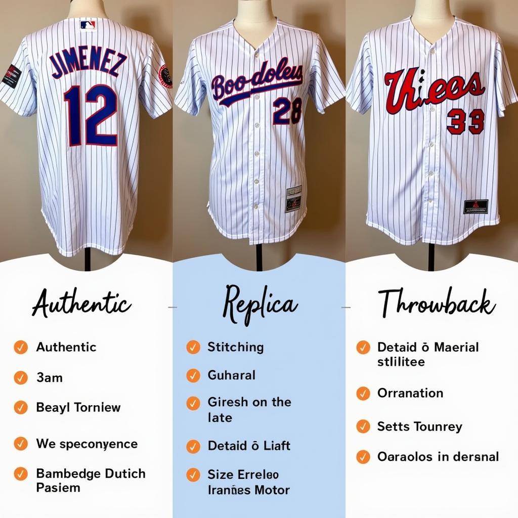 Comparison of authentic, replica, and throwback Eloy Jimenez jerseys.