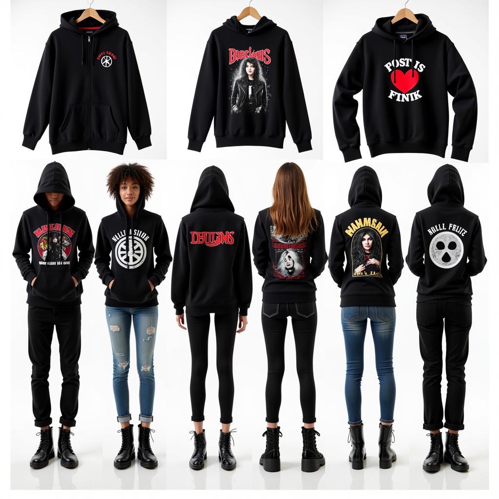 Emo Black Hoodie Outfit Ideas