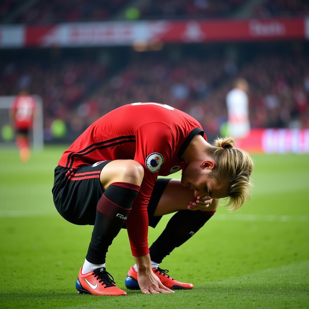 Frenkie de Jong praying before a football match