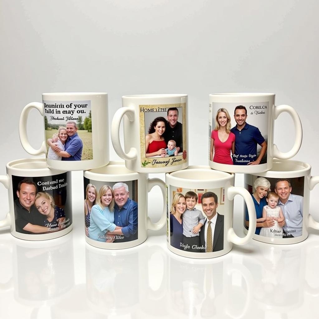 Family Reunion Cups with Photos and Quotes