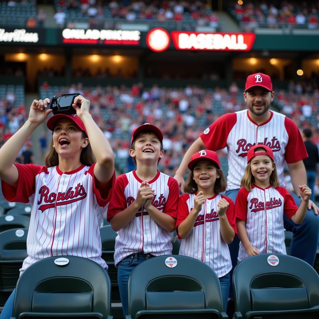 Family Wearing Matching Baseball Team Shirts at a Game: Showing Support and Building Team Spirit