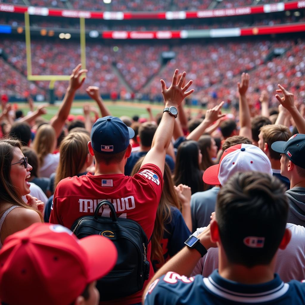 Fans Sporting Balls Deep Hats at a Sporting Event