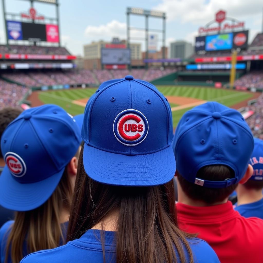 Fans Wearing City Connect Cubs Hats