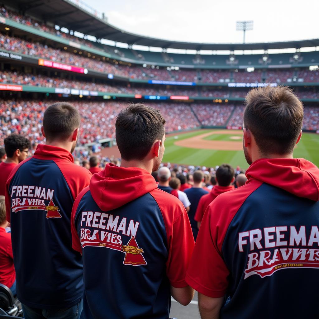 Fans Wearing Freeman Braves Shirts at a Game