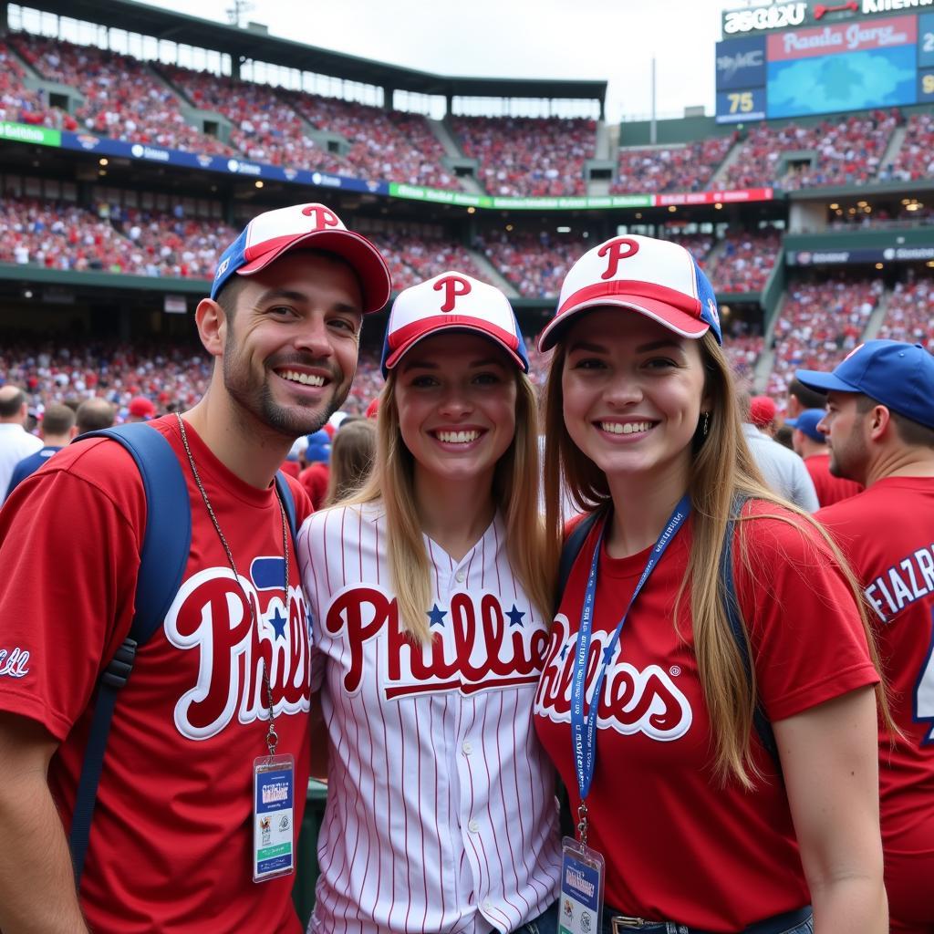 Fans Wearing Phillies July 4th Hats at the Ballpark