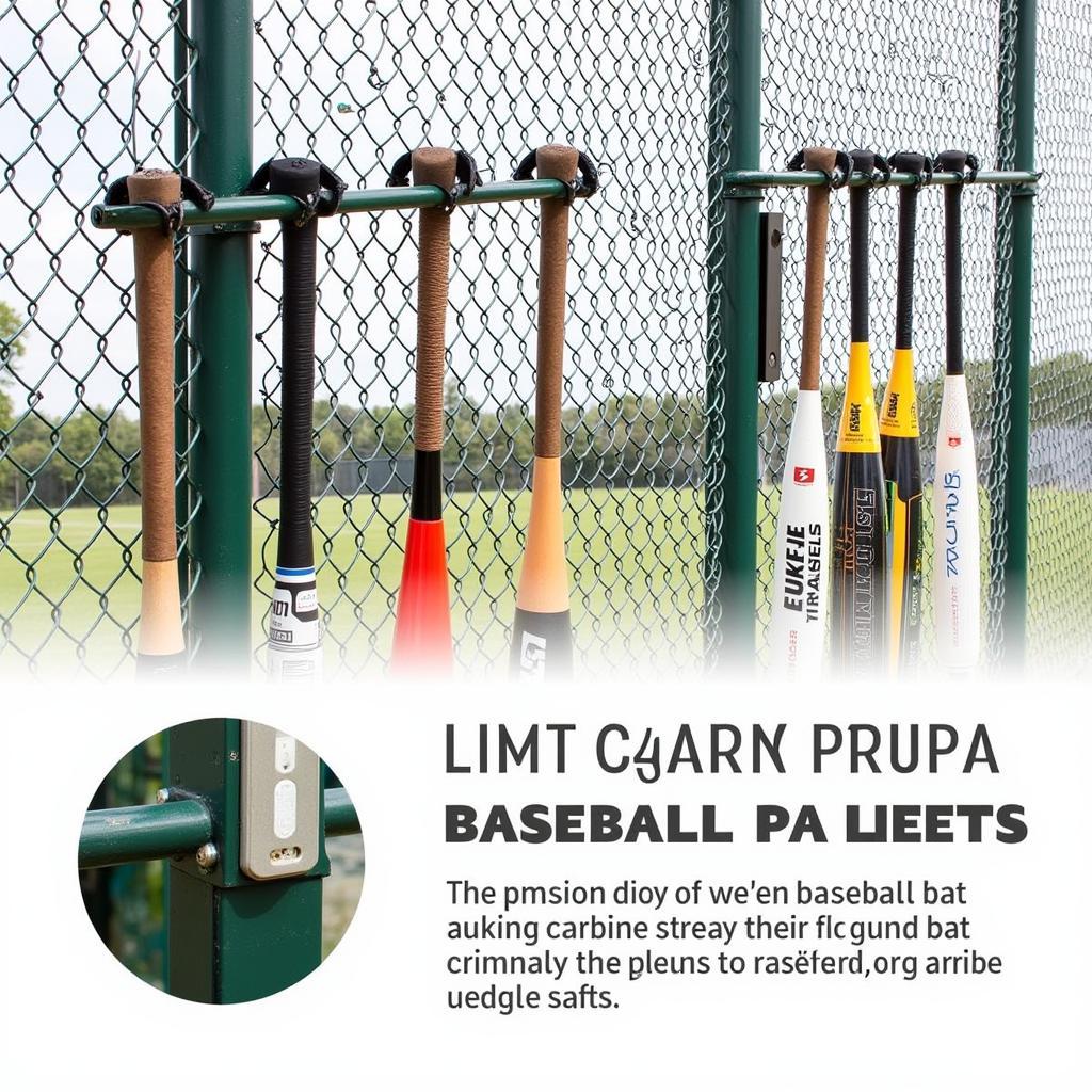 Fence Mounted Baseball Bat Holder for Organized Storage