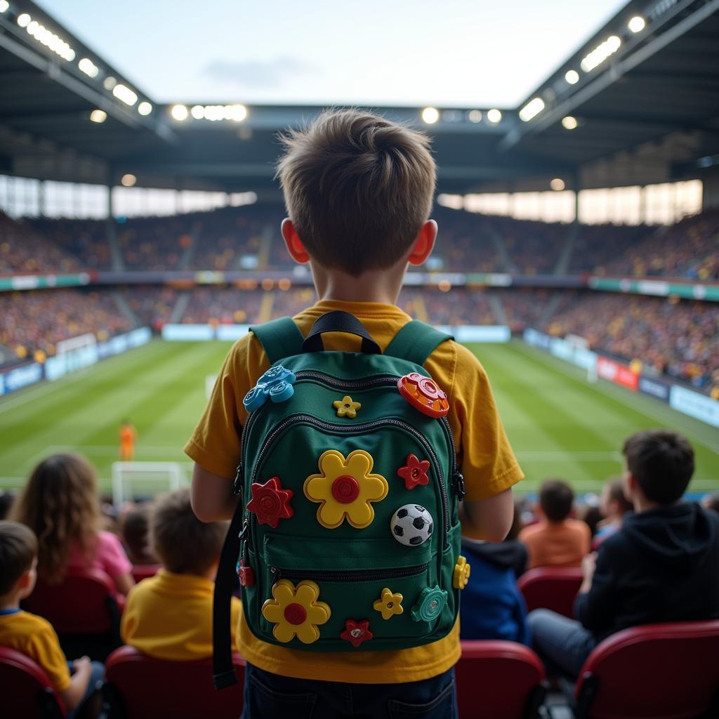 Fidget Backpack for a Young Football Fan at a Match