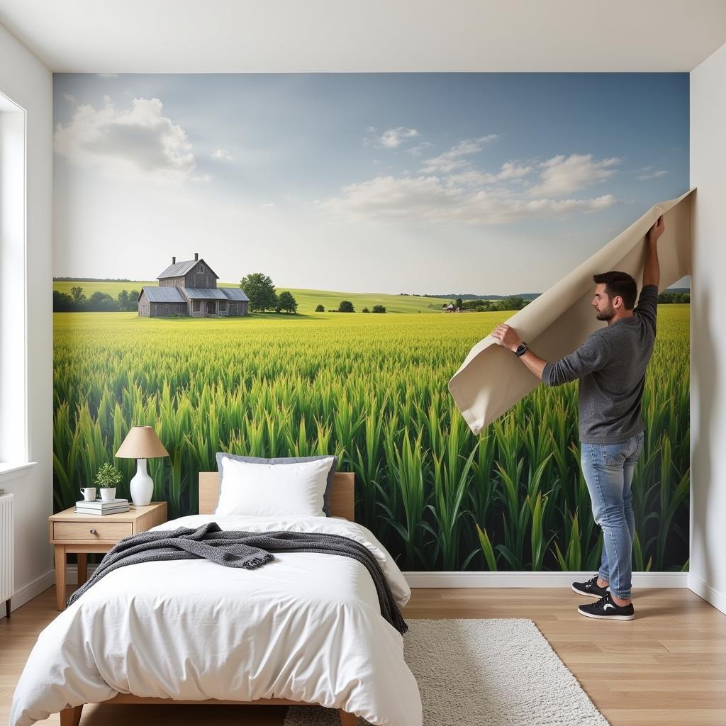 Field of Dreams Landscape Wallpaper Installation