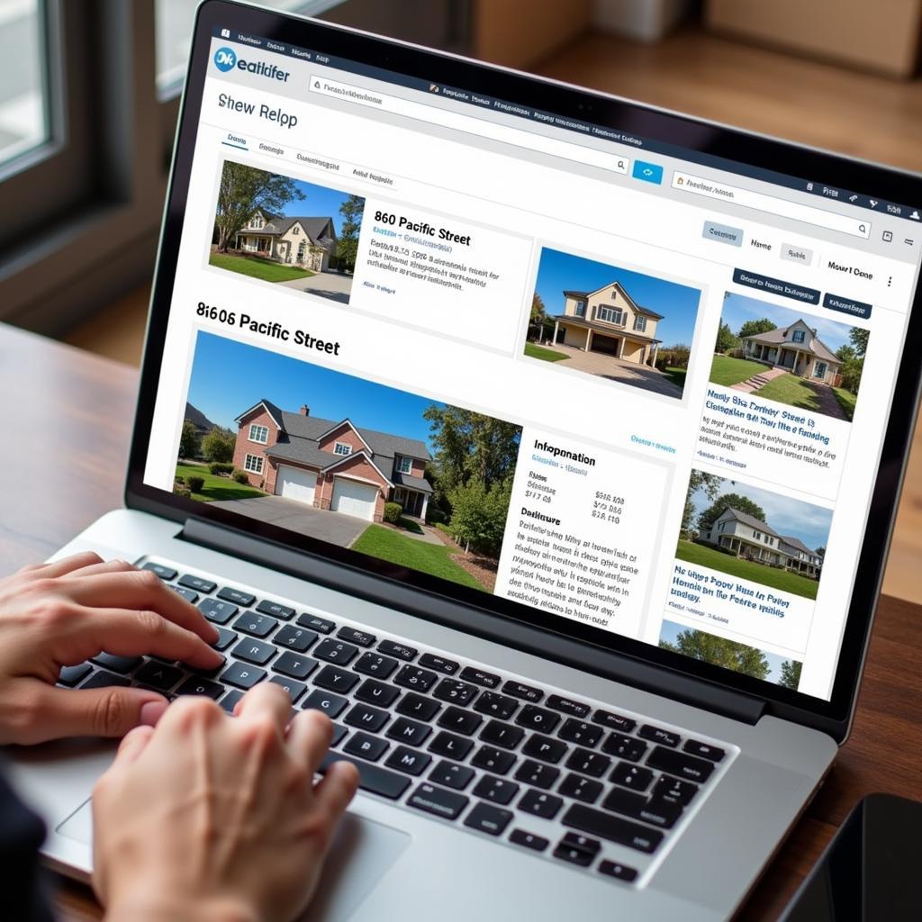 Searching 860 Pacific Street online using real estate websites