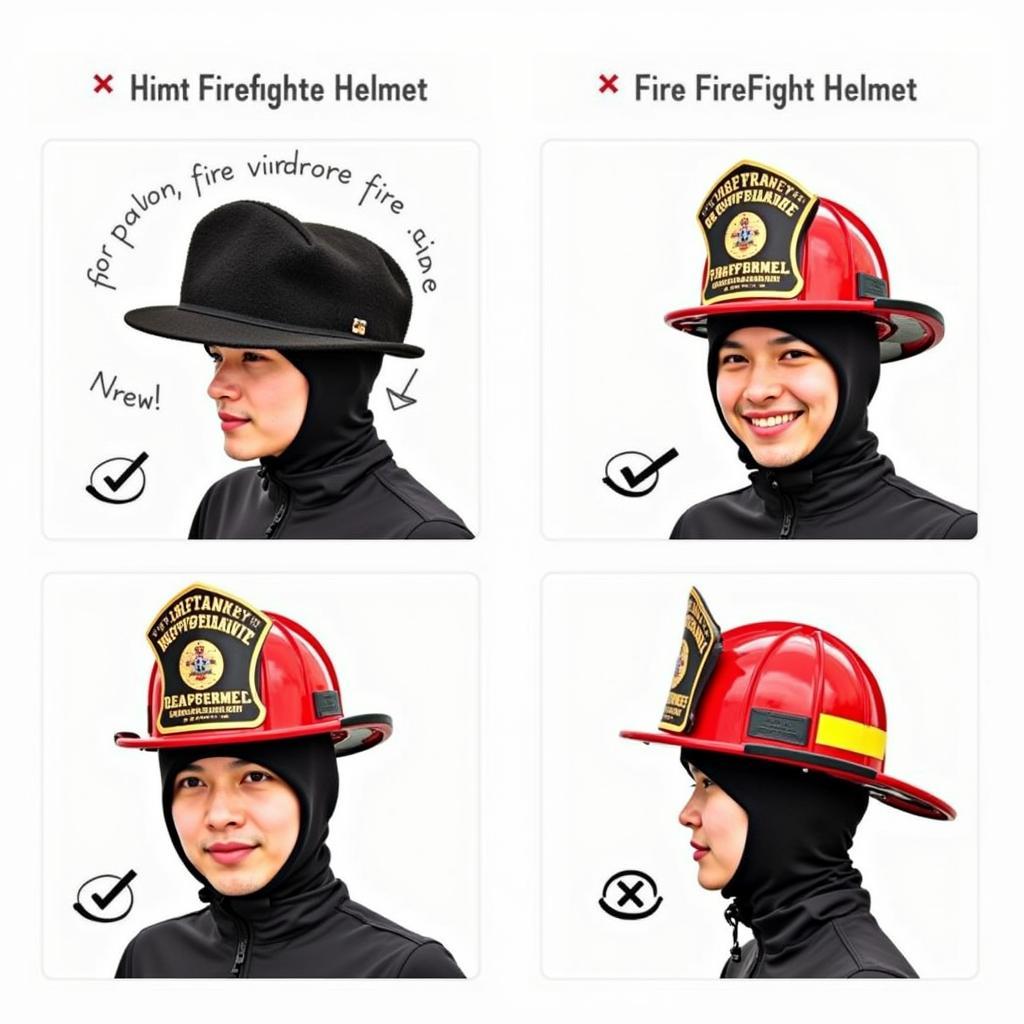 Firefighter wearing a winter hat under their helmet