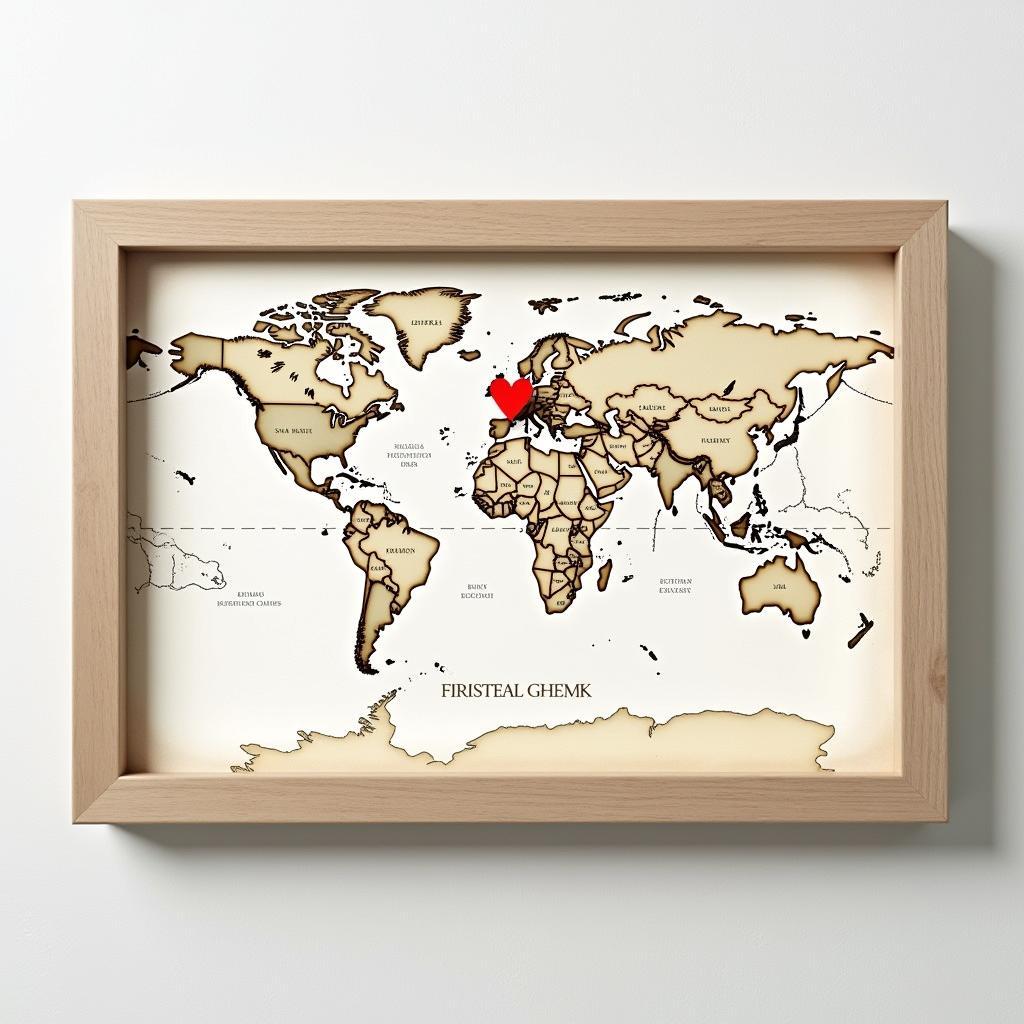 Personalized Map Gift Highlighting First Met Location