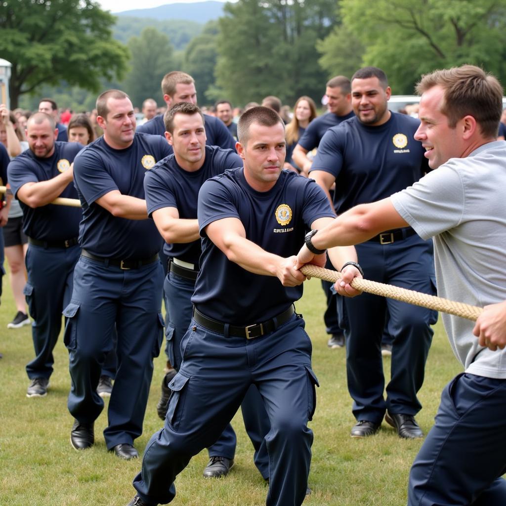 First Responders Engaging in Team Building Activities