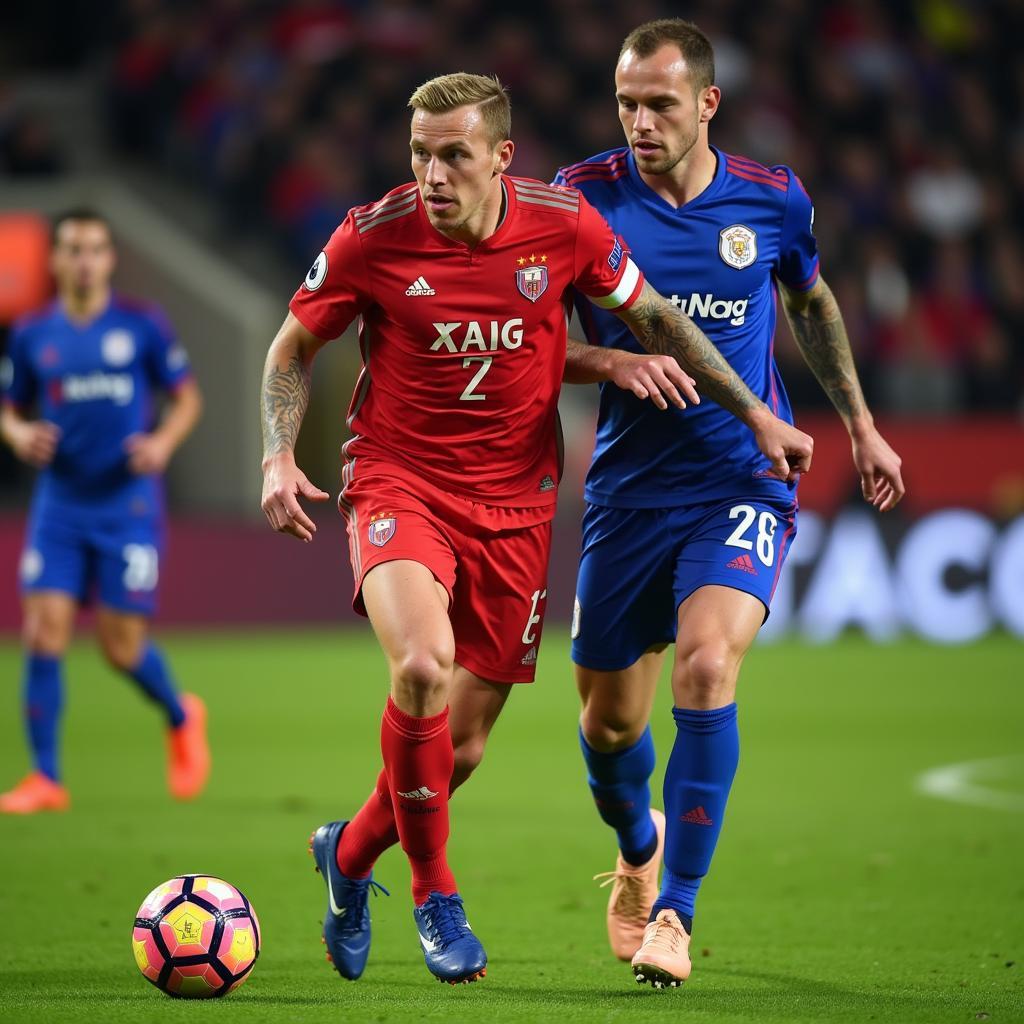 De Jong demonstrating perfect first touch and ball control in midfield