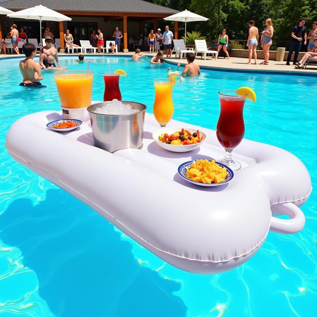 Floating Bar for Pool Parties with Drinks and Snacks