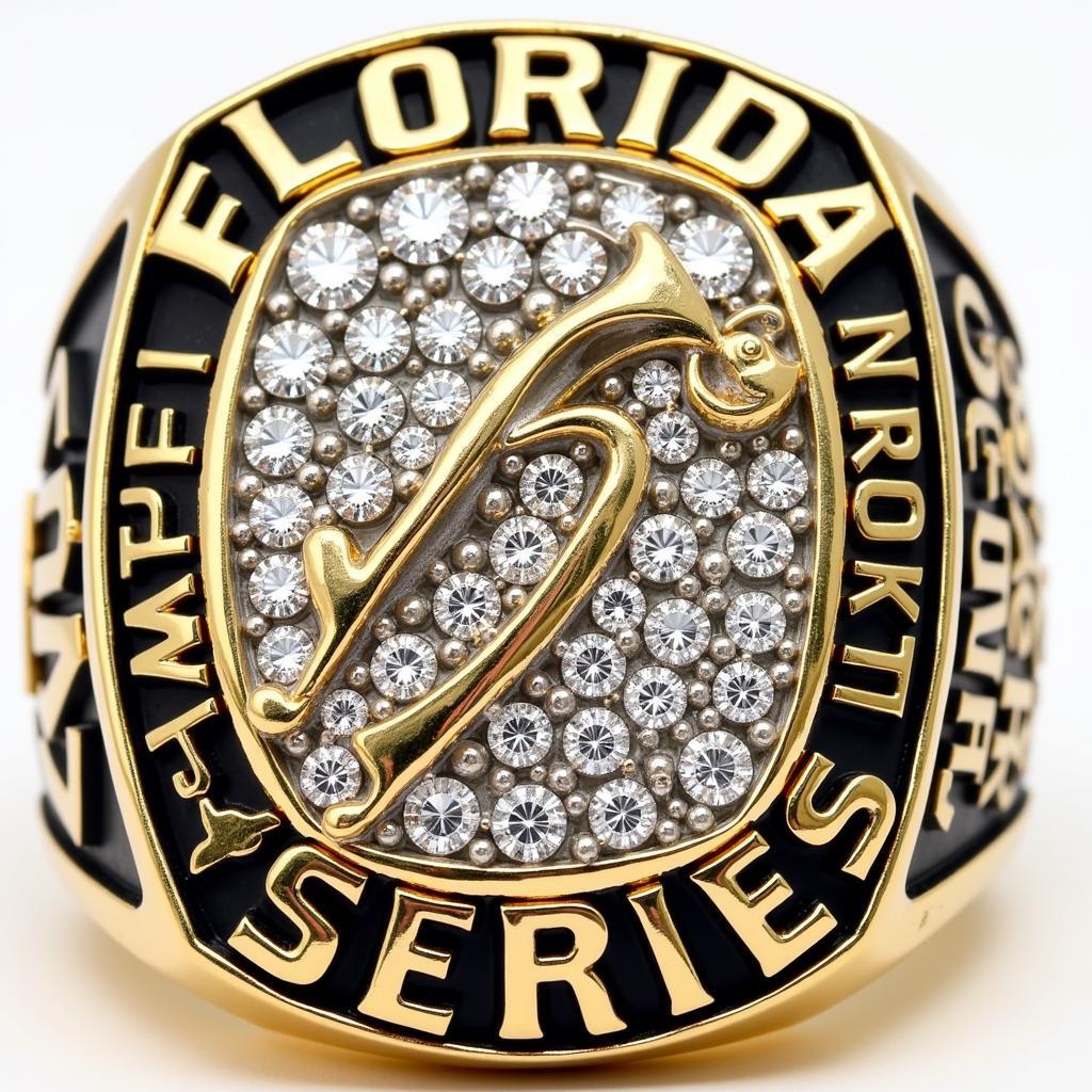 Close-up of a 2003 Florida Marlins World Series Ring