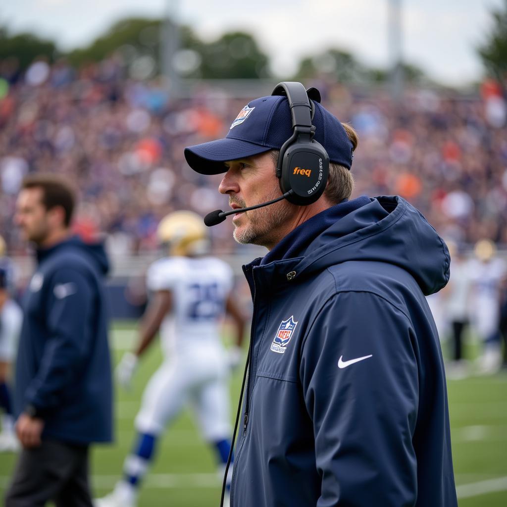 Football Coach Utilizing Freq Game Call System