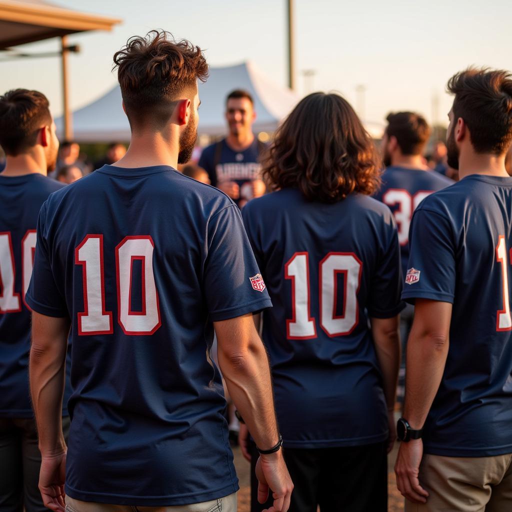 Group of Football Fans Wearing A-10 T-shirts