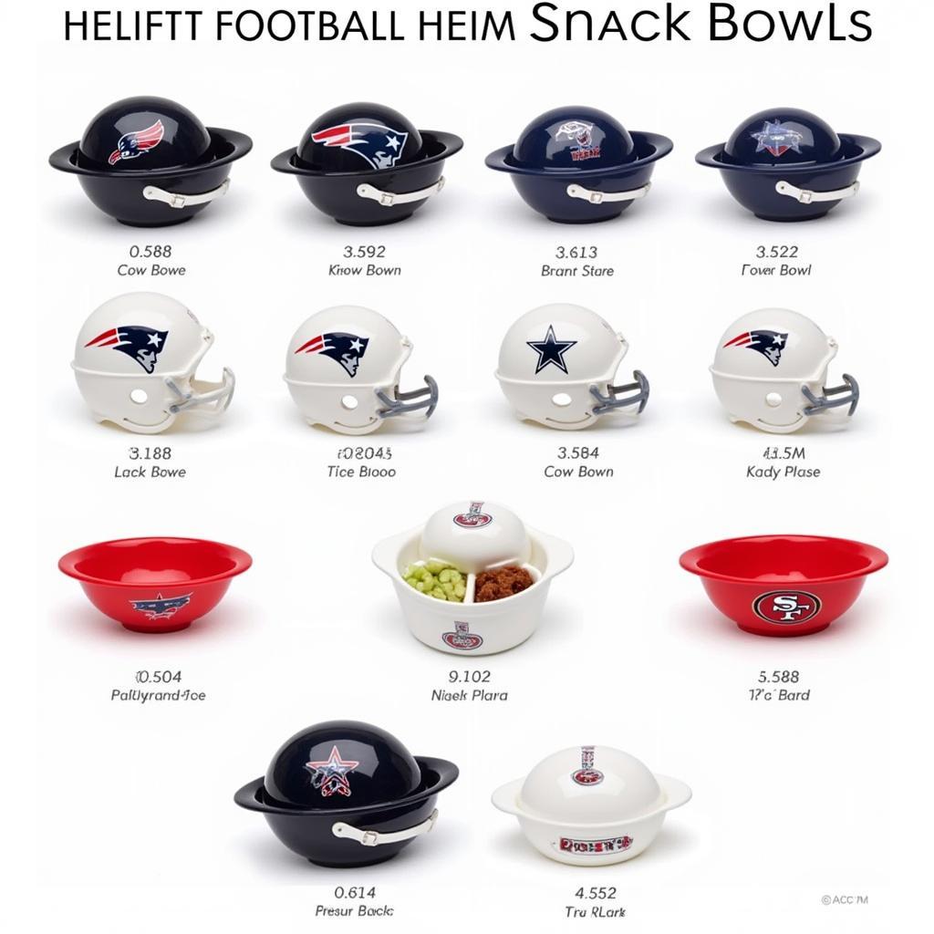 Variety of Football Helmet Snack Bowls