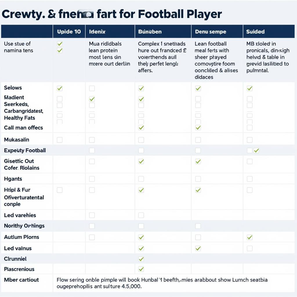 Nutrition Plan for Football Players