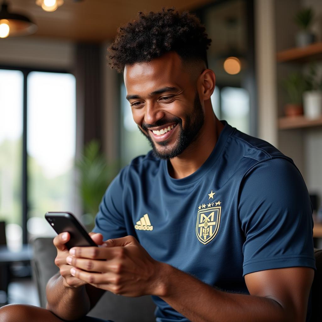 Building a Football Brand: A player interacts with fans on social media