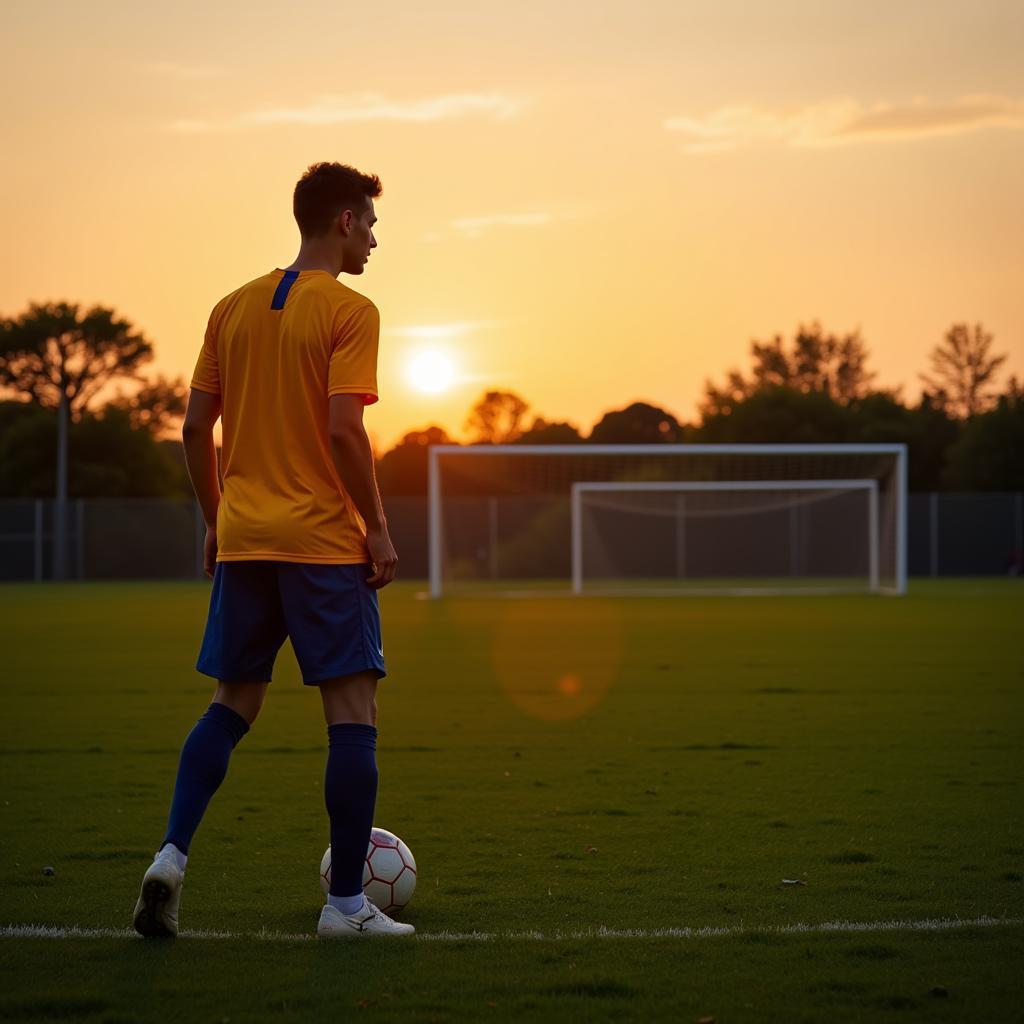 Football Player Visualizing Success on the Field