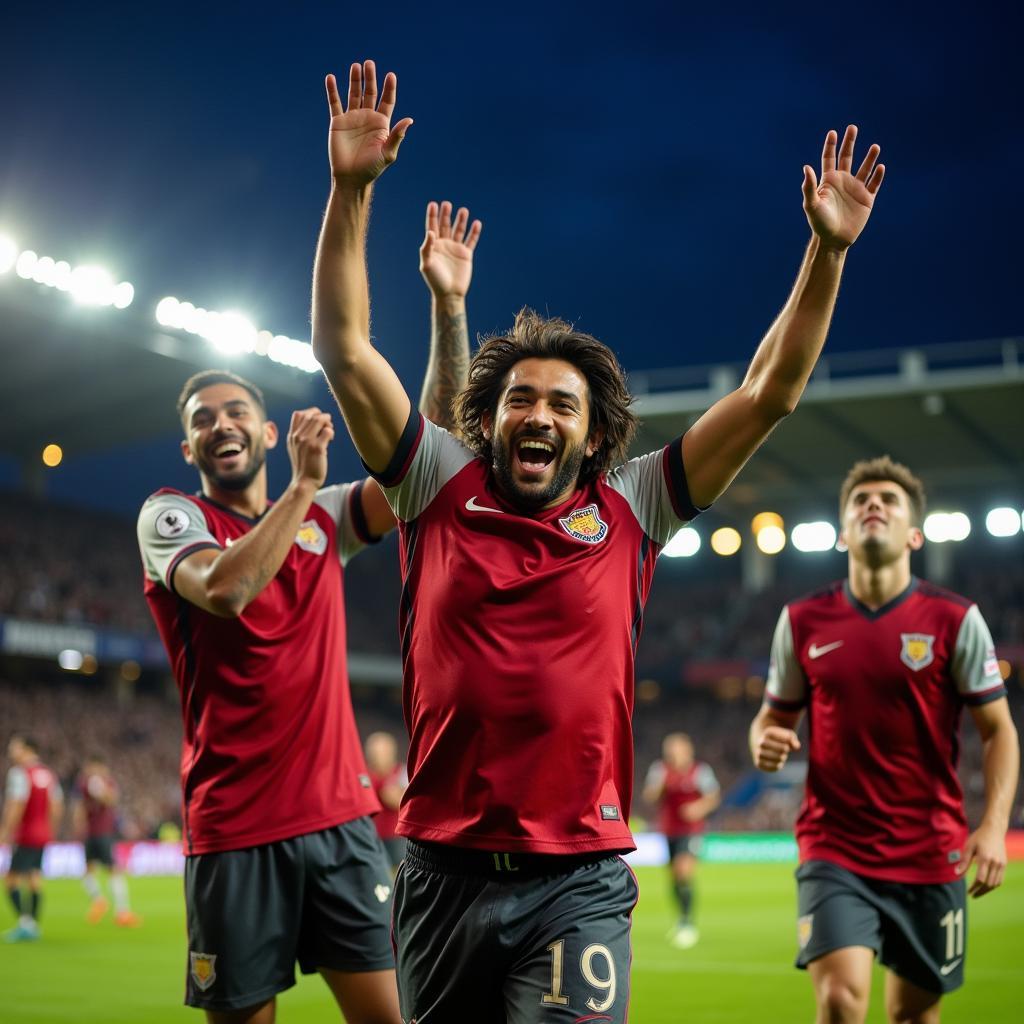 Footballer Celebrating a Goal