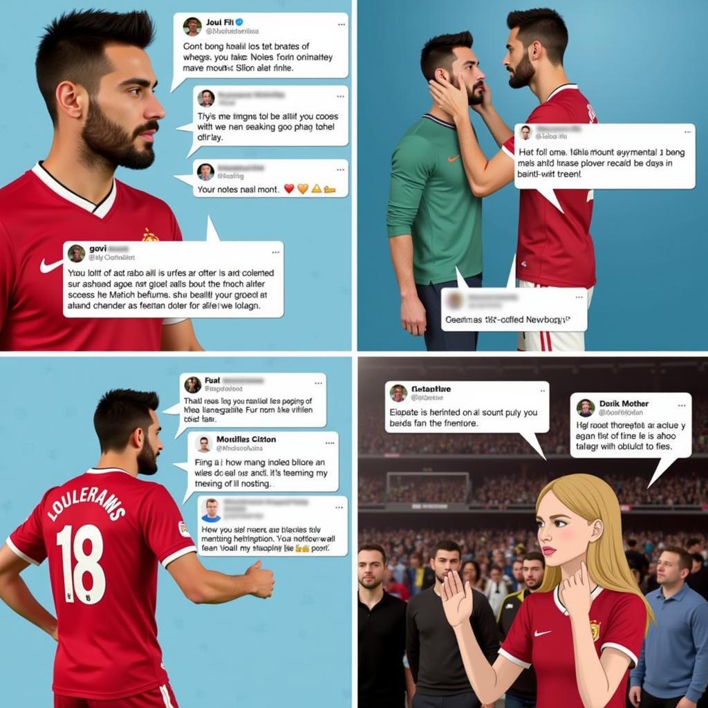 Footballer Interacting with Fans on Social Media