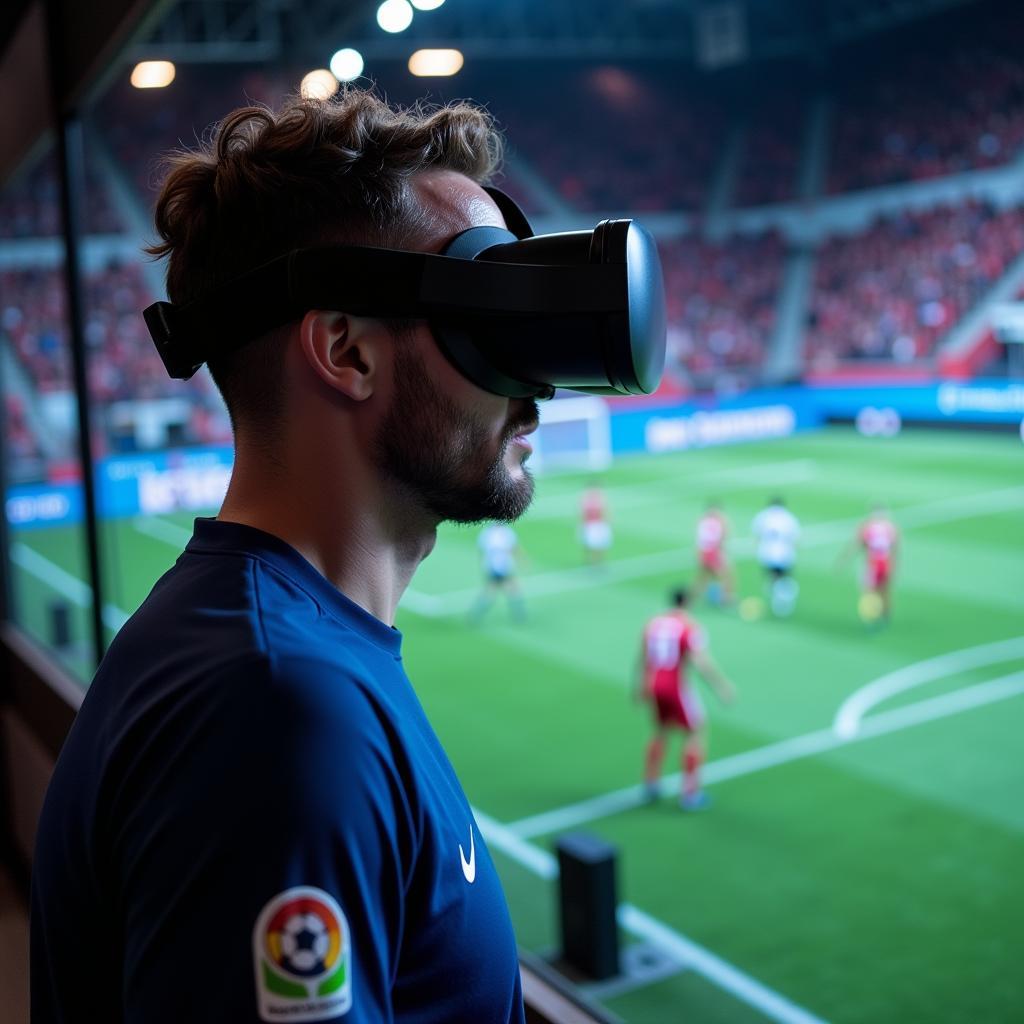 Footballer Experiencing Future of Streaming with VR