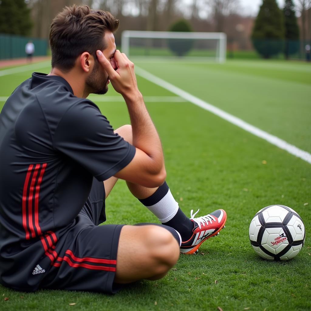 Footballer Wearing Shoto Shoes After Training