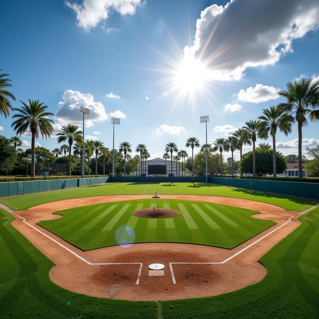 Scenic view of a Fort Myers baseball field during a tournament