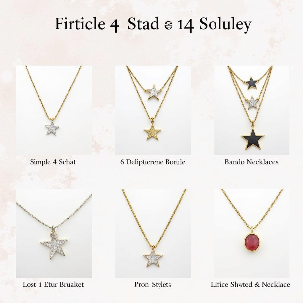 Variations of Four Point Star Necklaces