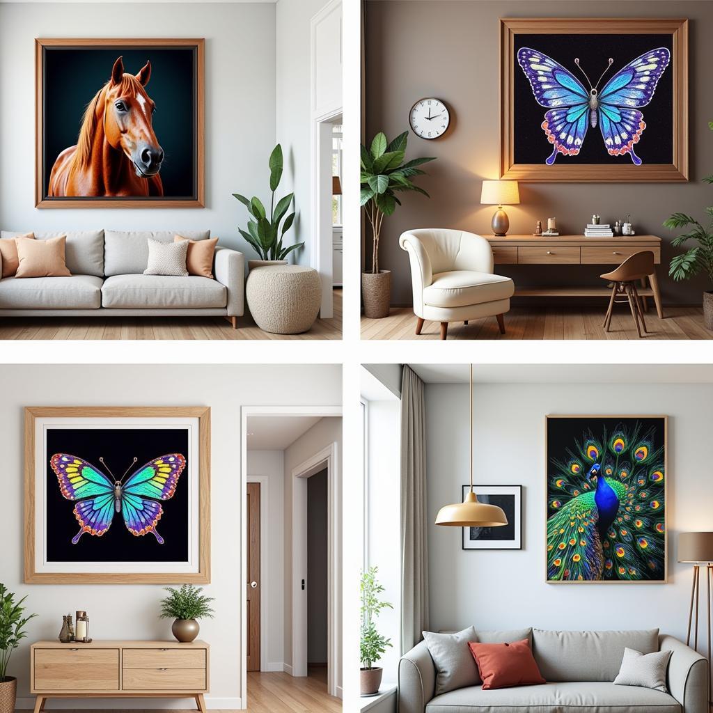 Beautifully Framed Diamond Painting Animals for Display