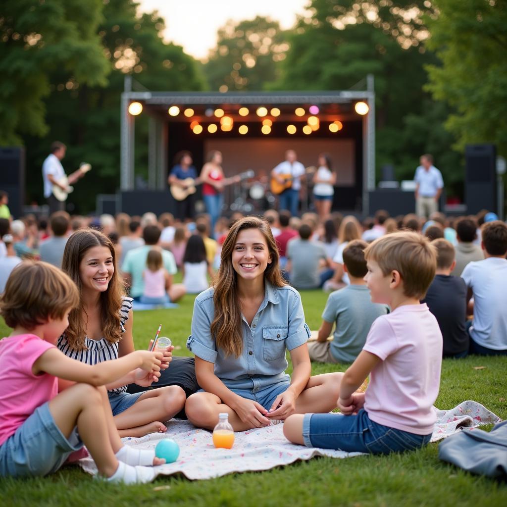 Families Enjoying Music at Frankfort Concerts on the Green