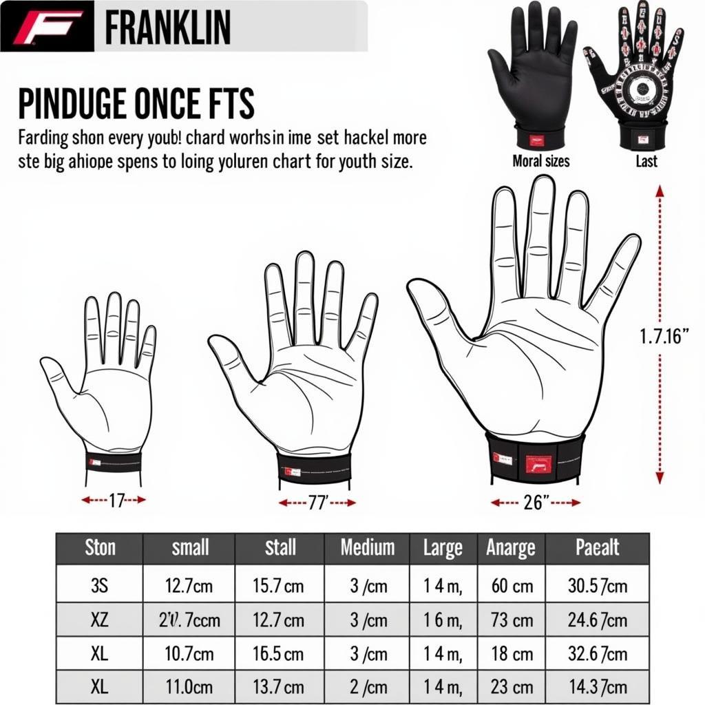 Franklin batting gloves youth sizes chart