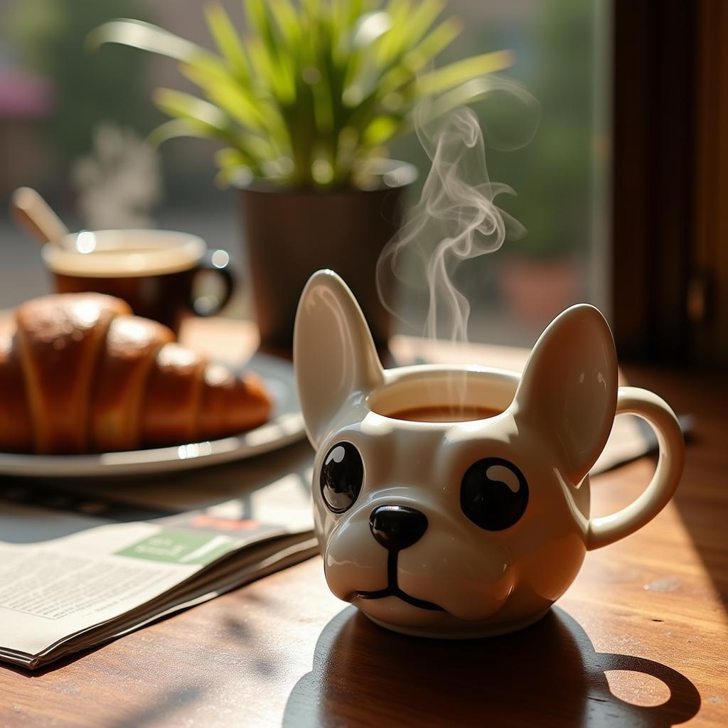 French Bulldog Coffee Cup Morning Routine