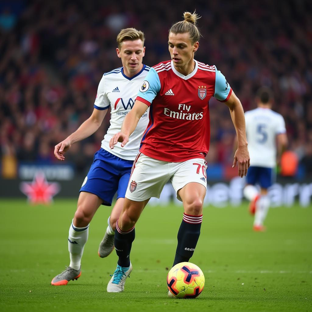 Frenkie de Jong masterfully controls the ball in a match, potentially symbolizing the significance of the number 75.