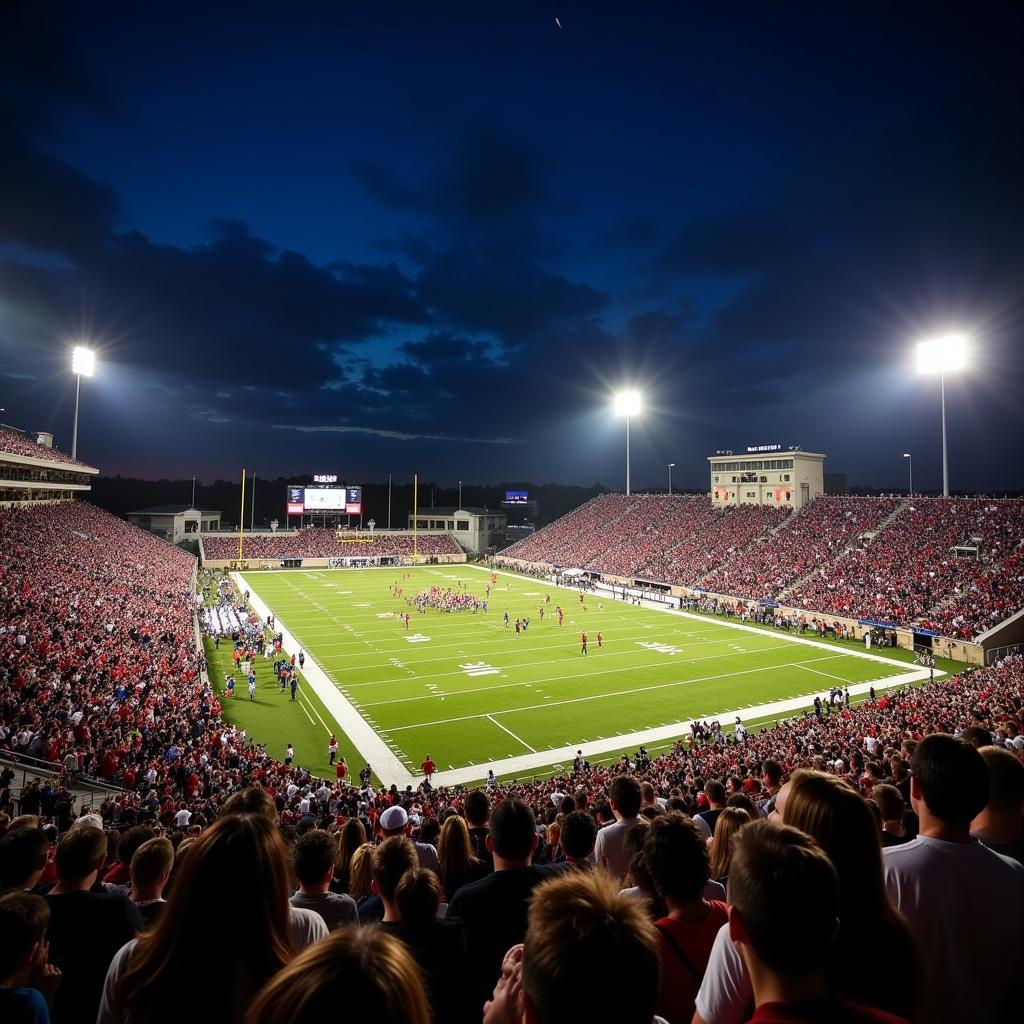 High school football game under the Friday night lights in Saginaw